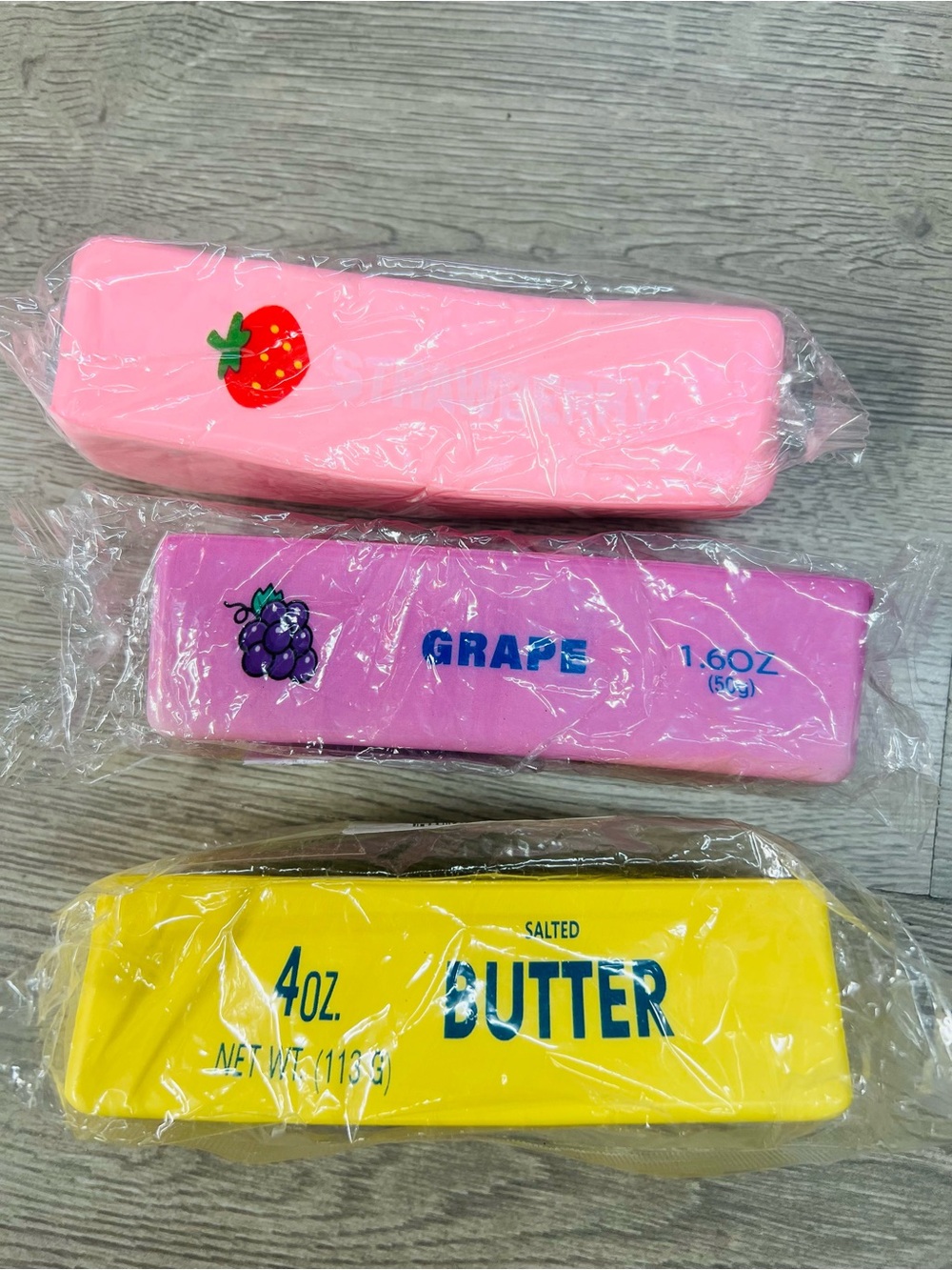 Kids Fruit-Themed Eraser Pack - Pink, Purple, Yellow